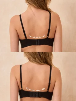 Seraphine Black Maternity & Nursing Cotton Rib Jersey Bras 2 Pack