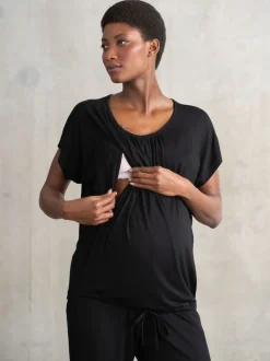 Seraphine Black Maternity & Nursing Hospital Bag Pyjamas 2 Piece Set