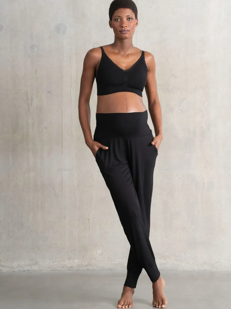 Seraphine Black Maternity & Nursing Hospital Bag Pyjamas 2 Piece Set