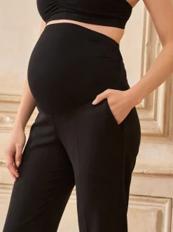 Seraphine Black Overbump Maternity Tailored Premium Tapered Work Trousers