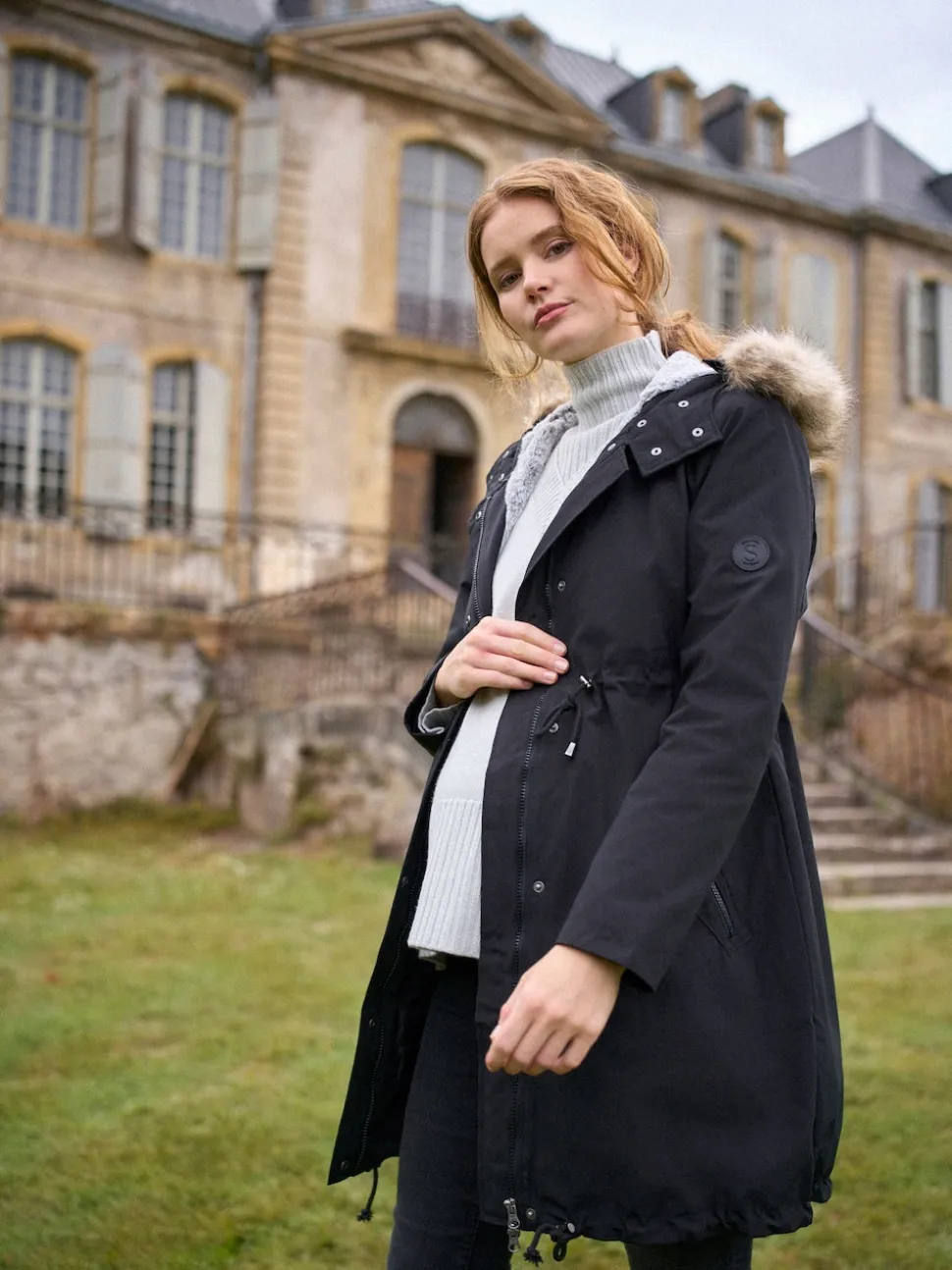 Seraphine Black Premium 3 in 1 Maternity Babywearing Parka