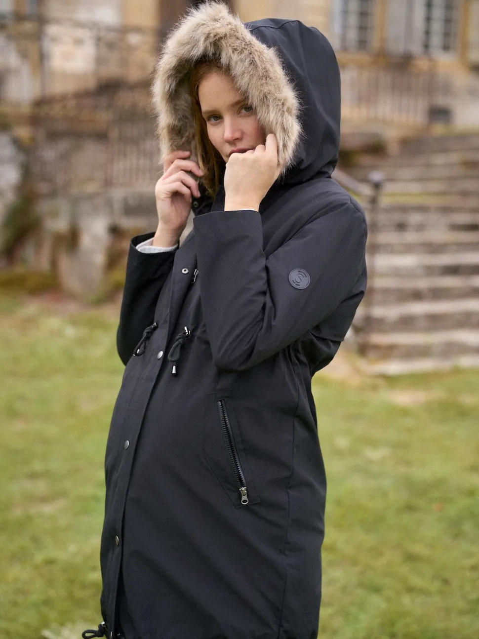Seraphine Black Premium 3 in 1 Maternity Babywearing Parka