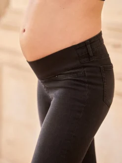 Seraphine Black Premium Organic Maternity Underbump Skinny Jeans
