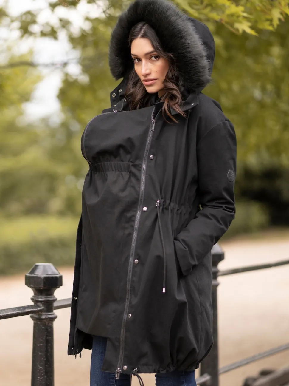 Seraphine Black Premium Sub-Zero Down Filled 3-In-1 Maternity & Babywearing Parka