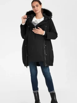 Seraphine Black Premium Sub-Zero Down Filled 3-In-1 Maternity & Babywearing Parka