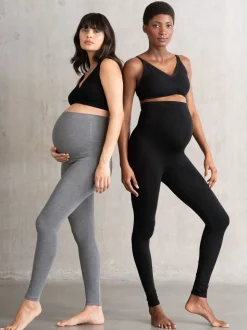 Seraphine Black Soft Bamboo Maternity Leggings Twin Pack