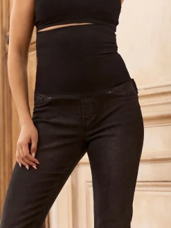 Seraphine Black Tall Premium Organic Post Maternity Support Jeans