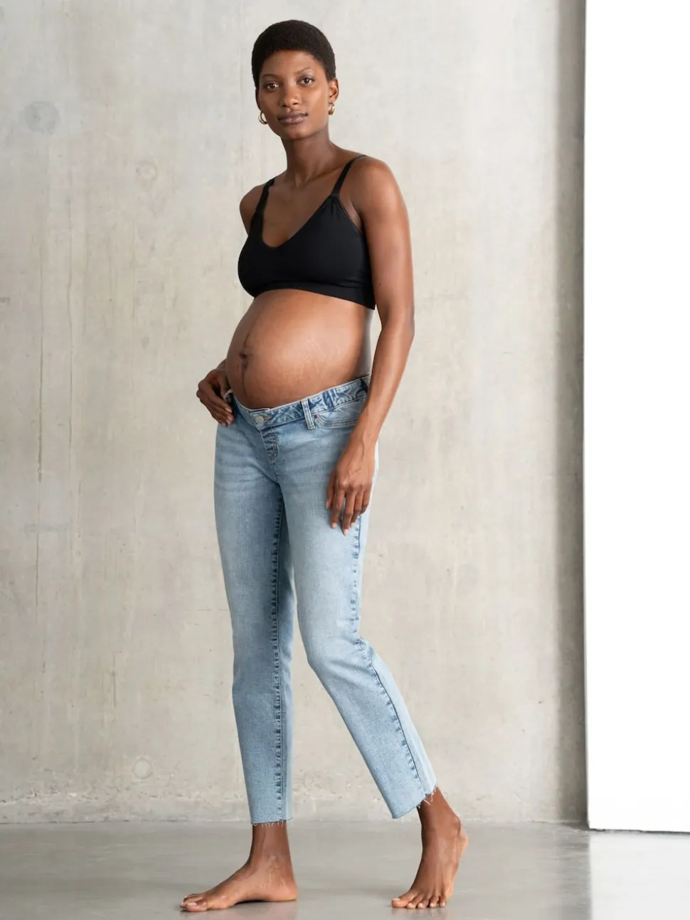 Seraphine Blue Premium Organic Underbump Maternity Slim-Fit Jeans