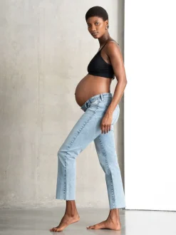 Seraphine Blue Premium Organic Underbump Maternity Slim-Fit Jeans