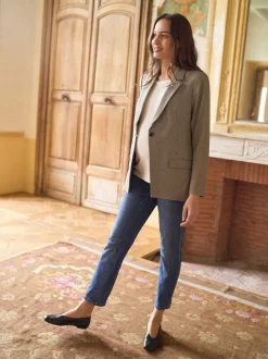 Seraphine Camel & Black Check Tailored Maternity Blazer