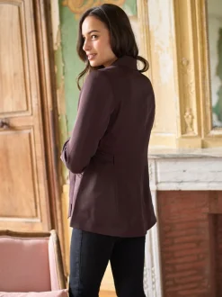 Seraphine Chocolate Brown Maternity Belted Blazer