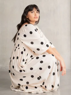Seraphine Cream Maternity Maxi Dress