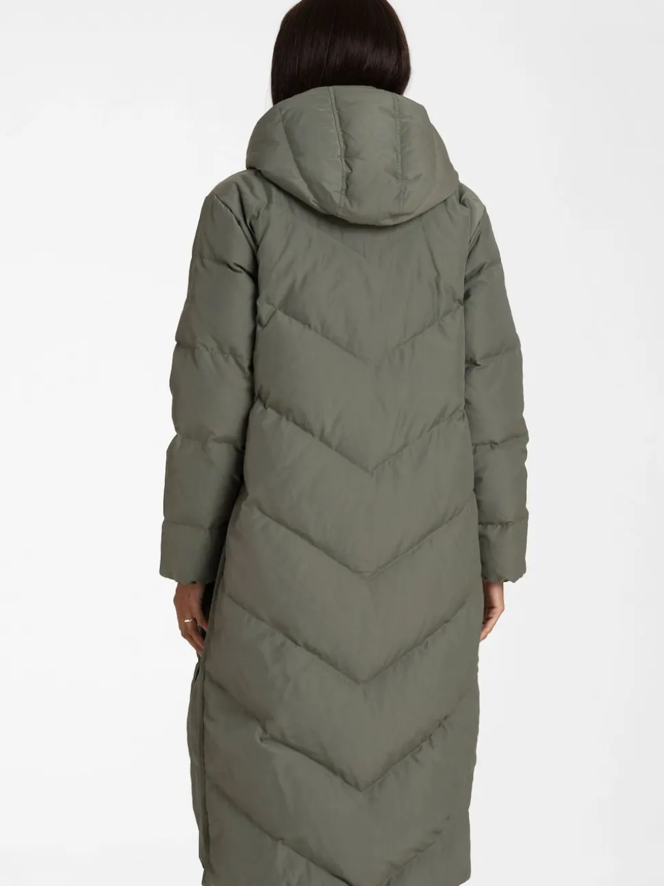 Seraphine Green 3-In-1 Long Chevron Puffer Maternity Coat