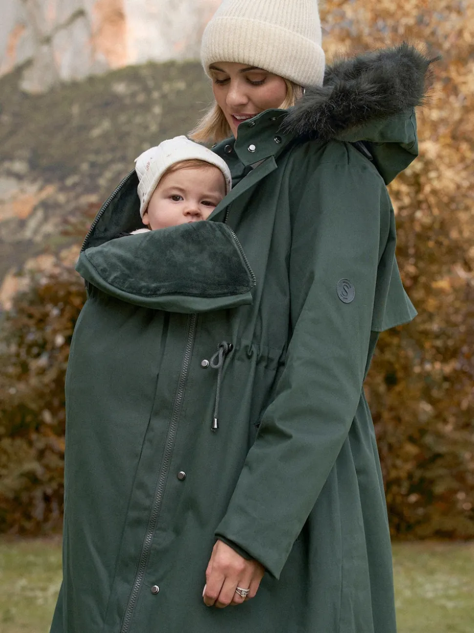 Seraphine Green Premium Sub-Zero Down Filled 3-In-1 Maternity & Babywearing Parka