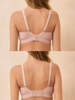 Seraphine Grey & Blush Pink Bamboo Soft Seamless Maternity & Nursing Bra 2 Pack