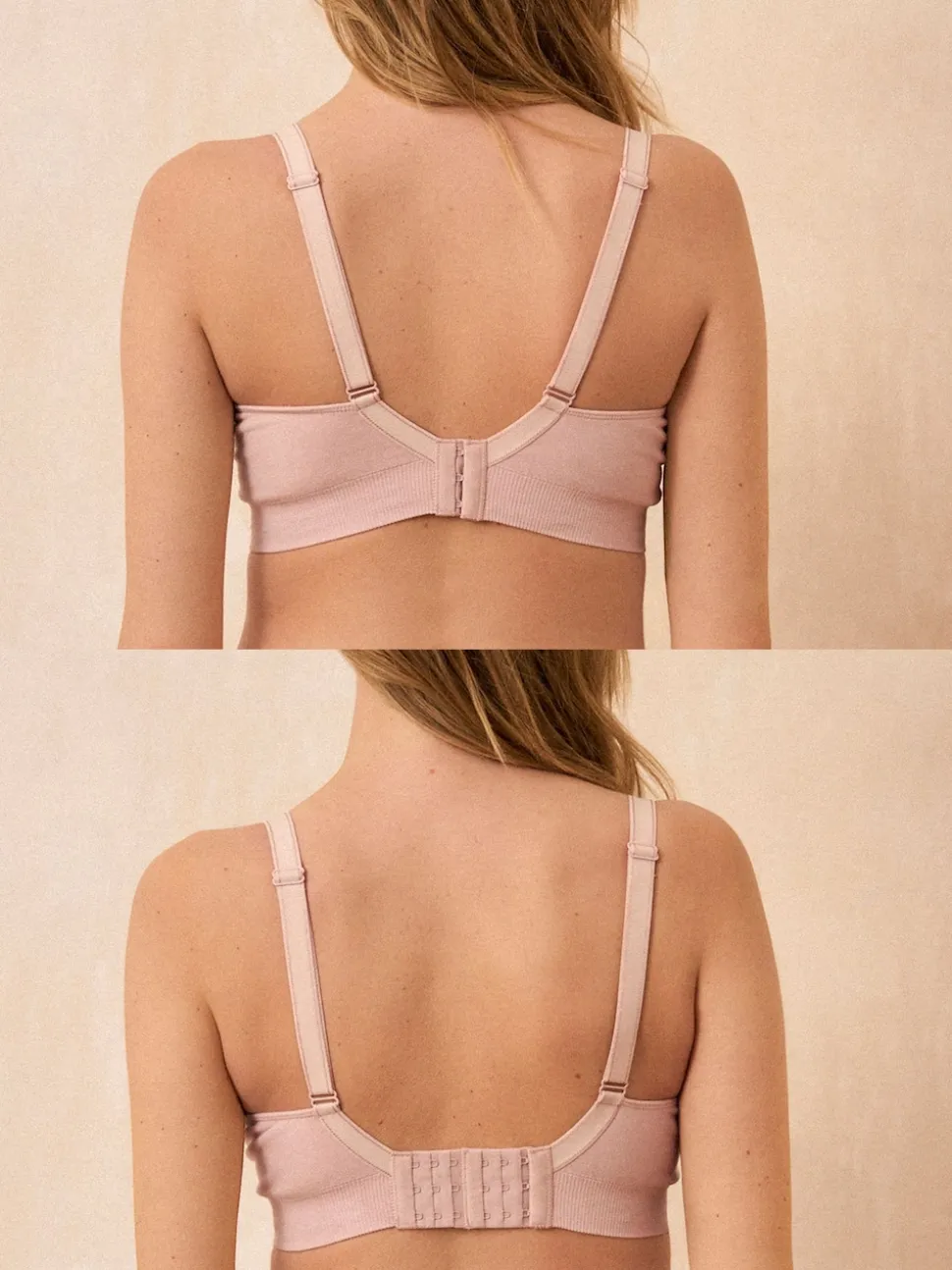 Seraphine Grey & Blush Pink Bamboo Soft Seamless Maternity & Nursing Bra 2 Pack