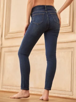 Seraphine Indigo Blue Premium Organic Maternity Underbump Skinny Jeans