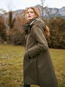 Seraphine Khaki 3 in 1 Maternity & Babywearing Parka with Borg Lining