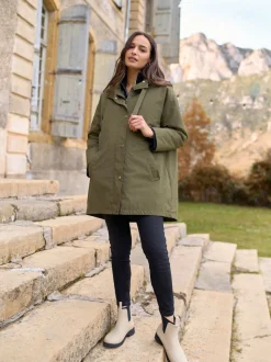 Seraphine Khaki Maternity & Babywearing Versatile Coat with Separate Inner Quilted