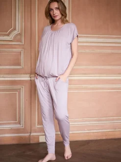 Seraphine Lilac Purple Maternity & Nursing Hospital Bag Pyjamas 2 Piece Set