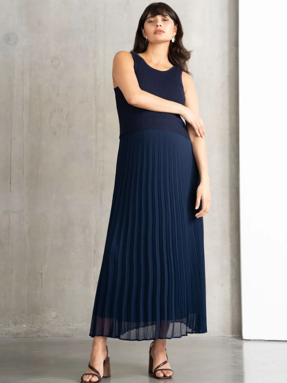 Seraphine Maternity Blue Dress with Topper