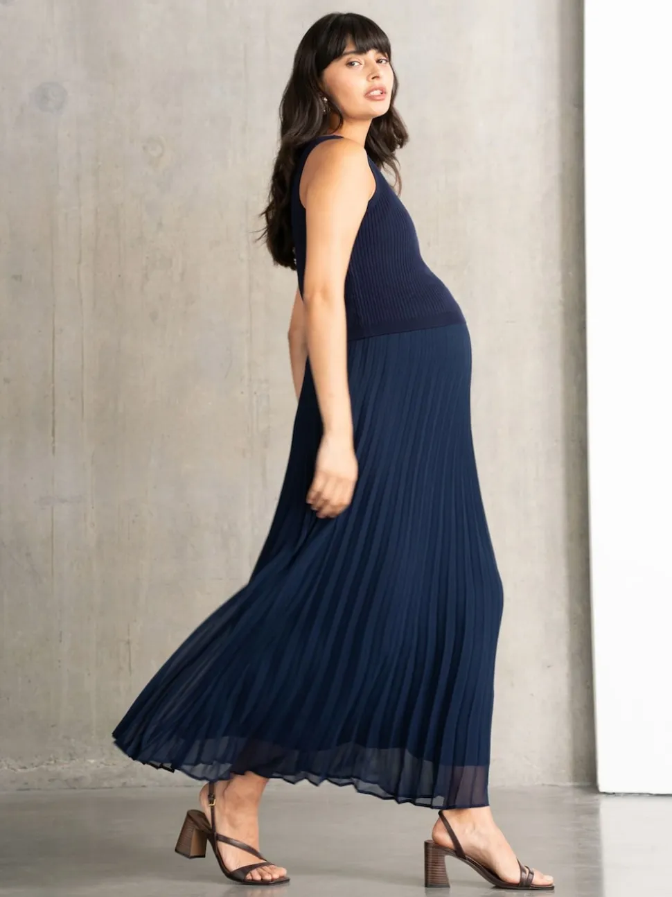 Seraphine Maternity Blue Dress with Topper