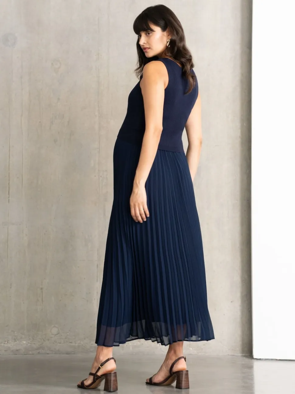 Seraphine Maternity Blue Dress with Topper