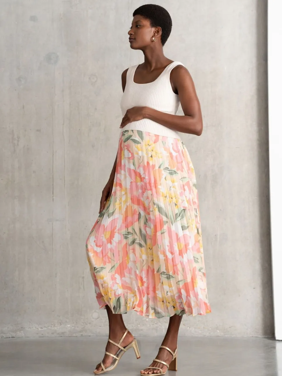 Seraphine Maternity Cream Dress with Topper