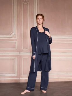 Seraphine Navy & White Maternity & Nursing Nightwear 3 Piece Set