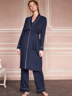 Seraphine Navy & White Maternity & Nursing Nightwear 3 Piece Set