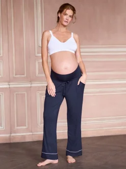 Seraphine Navy & White Maternity & Nursing Nightwear 3 Piece Set