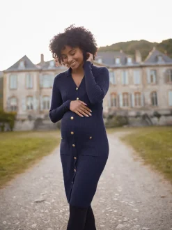 Seraphine Navy Blue Maternity Knitted Dress