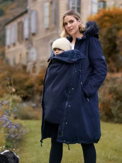 Seraphine Navy Blue Premium Sub-Zero Down Filled 3-In-1 Maternity & Babywearing Parka