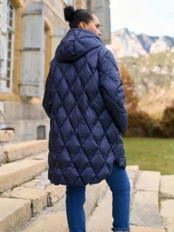 Seraphine Navy Lightweight Quilted 3 in 1 Maternity & Babywearing Coat