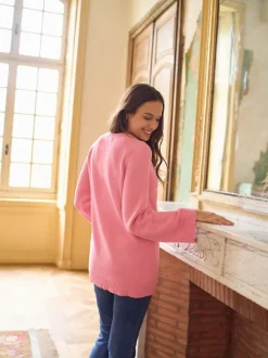 Seraphine Pink Maternity & Nursing Cross Over Cotton Jumper