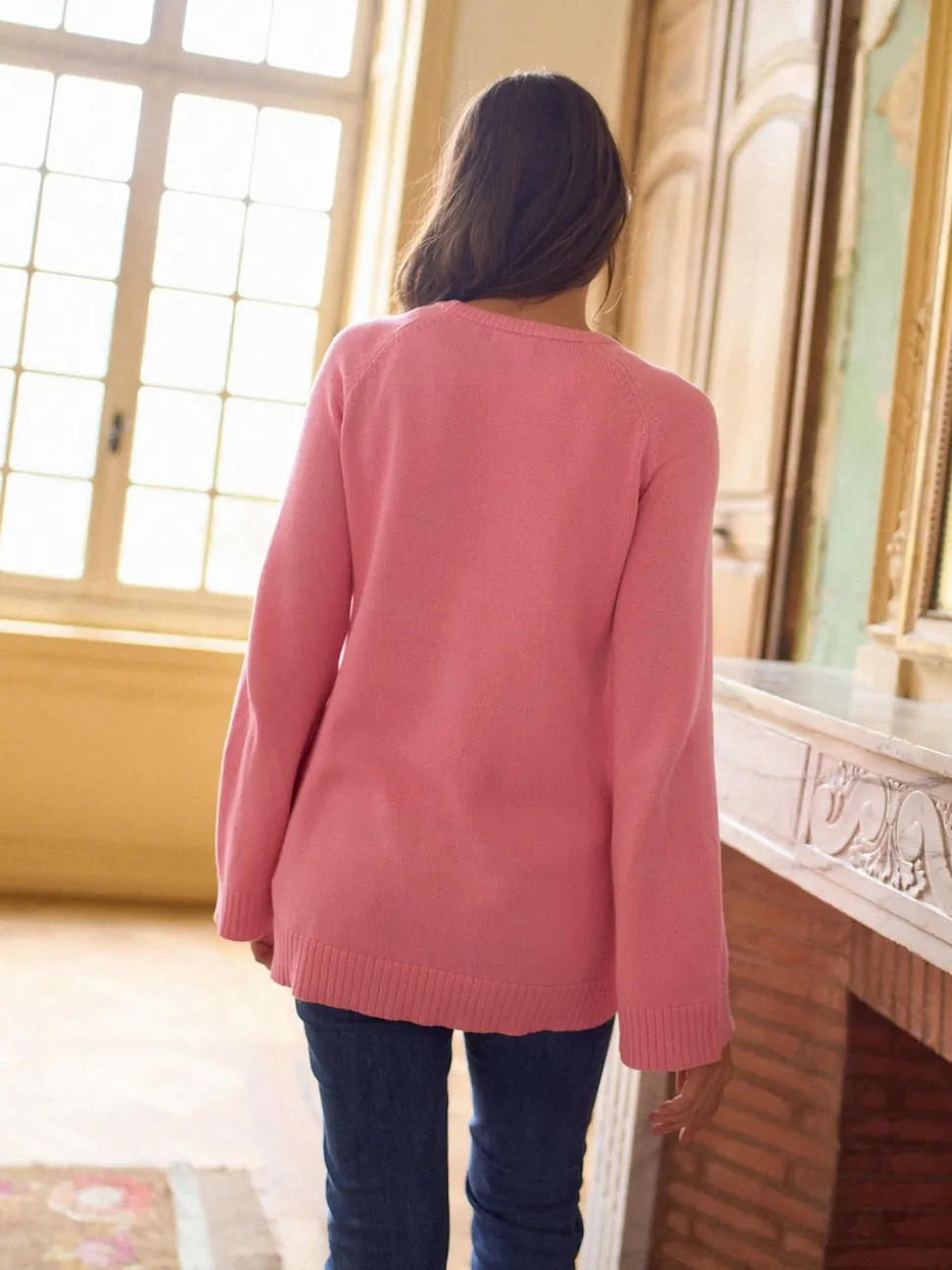 Seraphine Pink Maternity & Nursing Cross Over Cotton Jumper