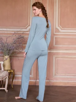 Seraphine Sage Green Maternity & Nursing Super Soft Bamboo Jersey Pyjamas 2 Piece Set