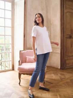 Seraphine White Maternity Short Sleeve Cotton Modal T-Shirt