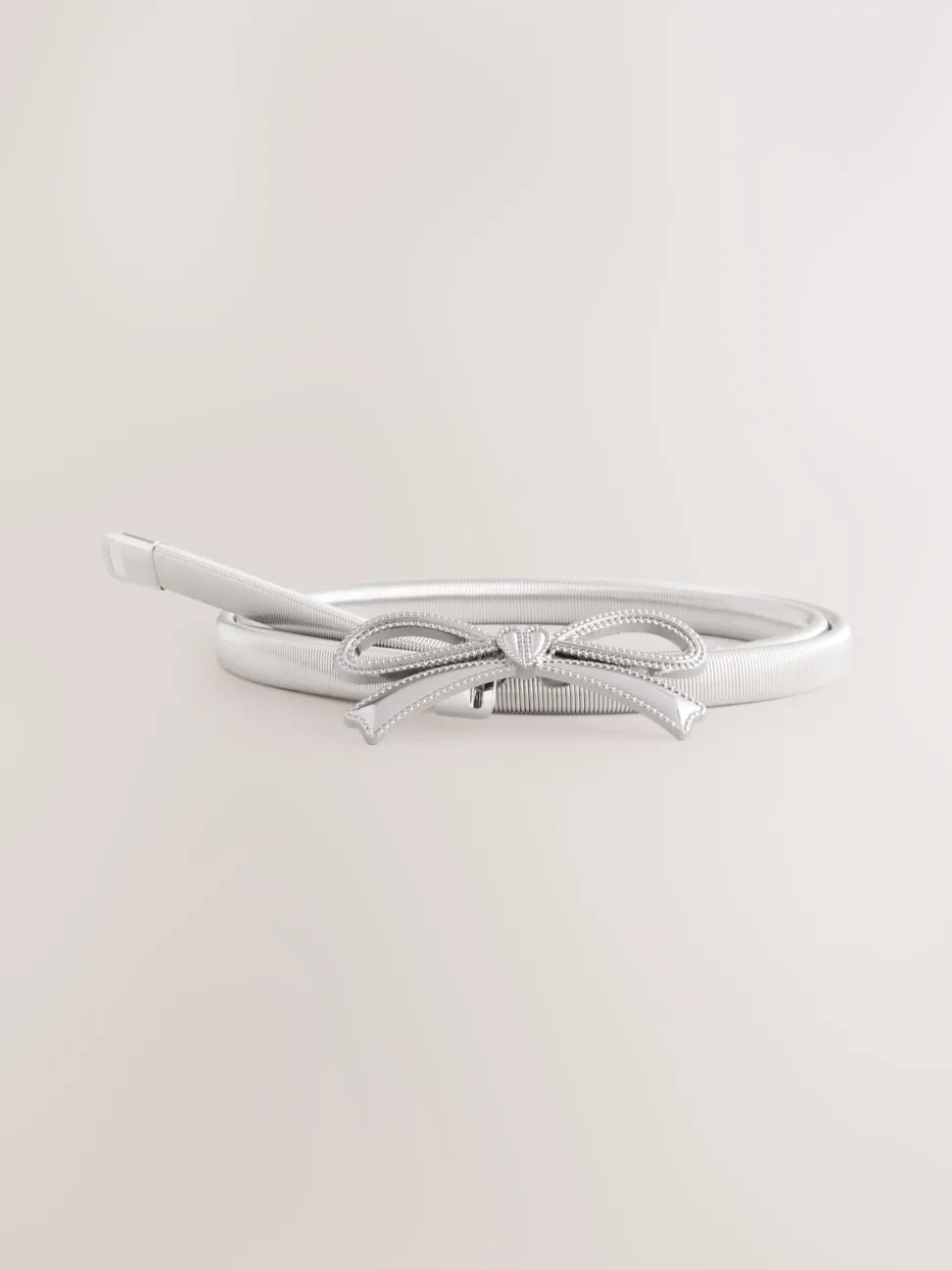 Silver Bow Skinny Stretch Belt