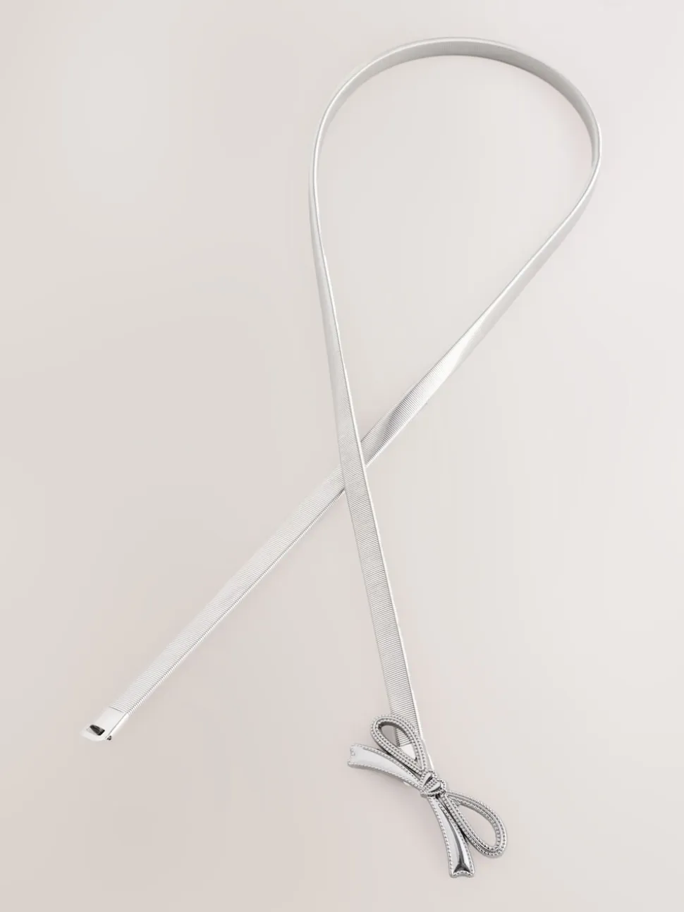 Silver Bow Skinny Stretch Belt