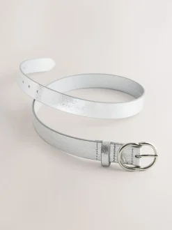 Silver Crackle Regular PU Belt