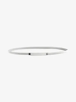 Silver Skinny Stretch Plaque Belt