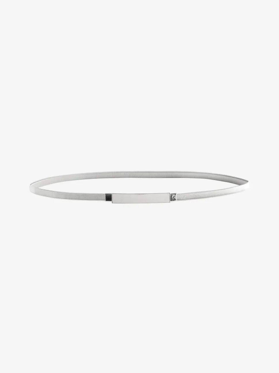 Silver Skinny Stretch Plaque Belt