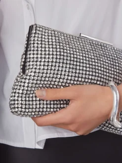 Silver Sparkle Clutch Bag