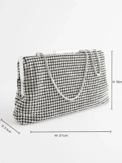 Silver Sparkle Clutch Bag