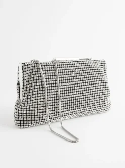 Silver Sparkle Clutch Bag