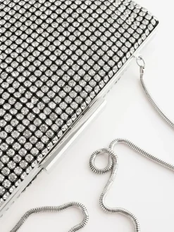 Silver Sparkle Clutch Bag