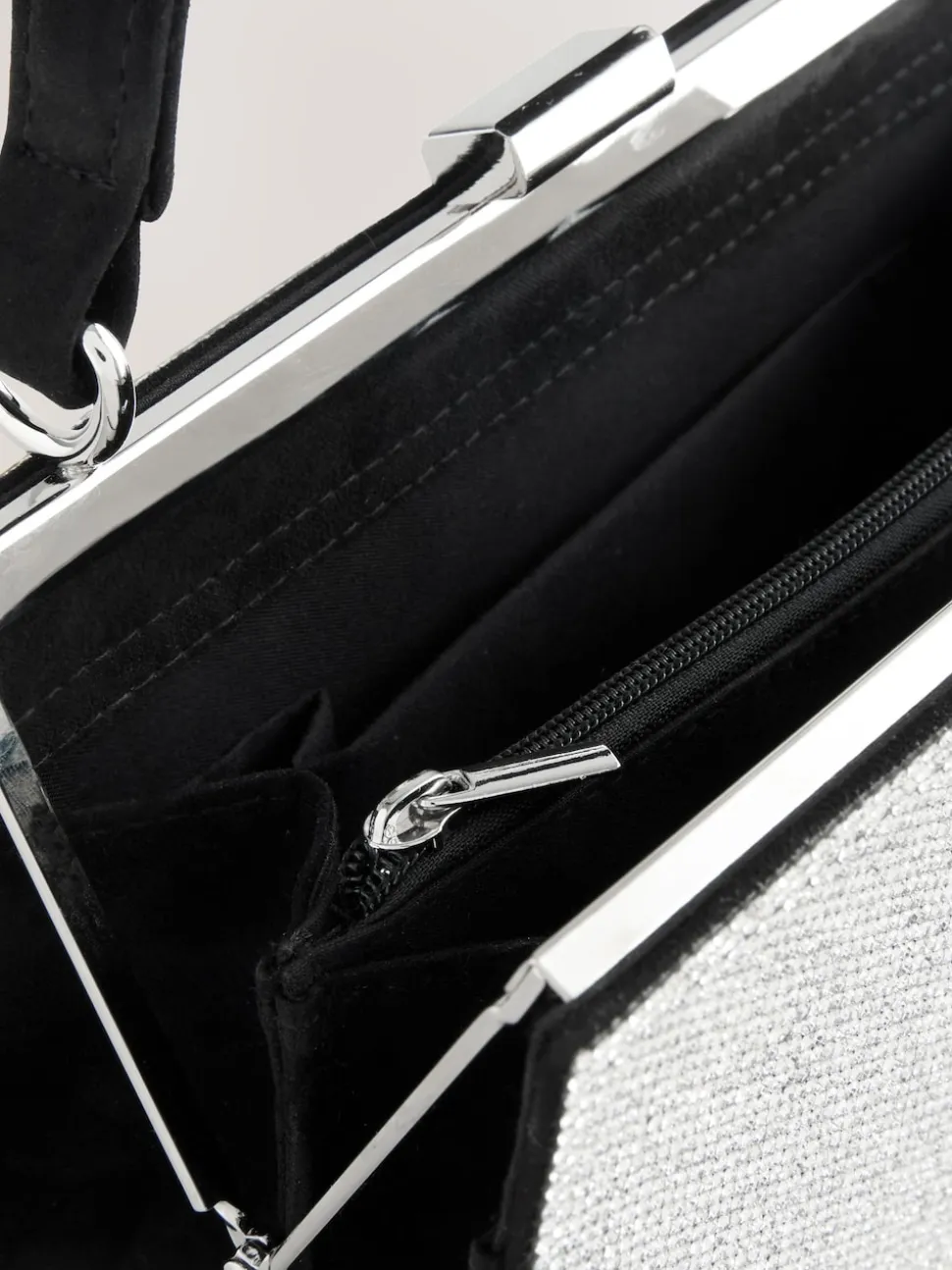 Silver Sparkle Hand Held Bag