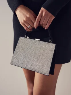 Silver Sparkle Hand Held Bag