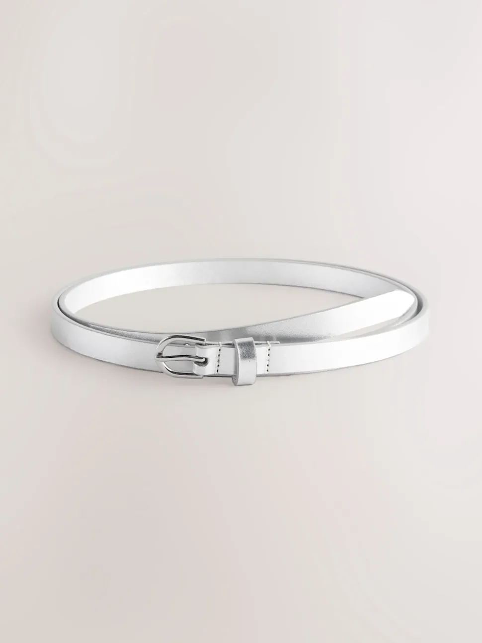 Silver/Gold PU Skinny Belts 2 Pack